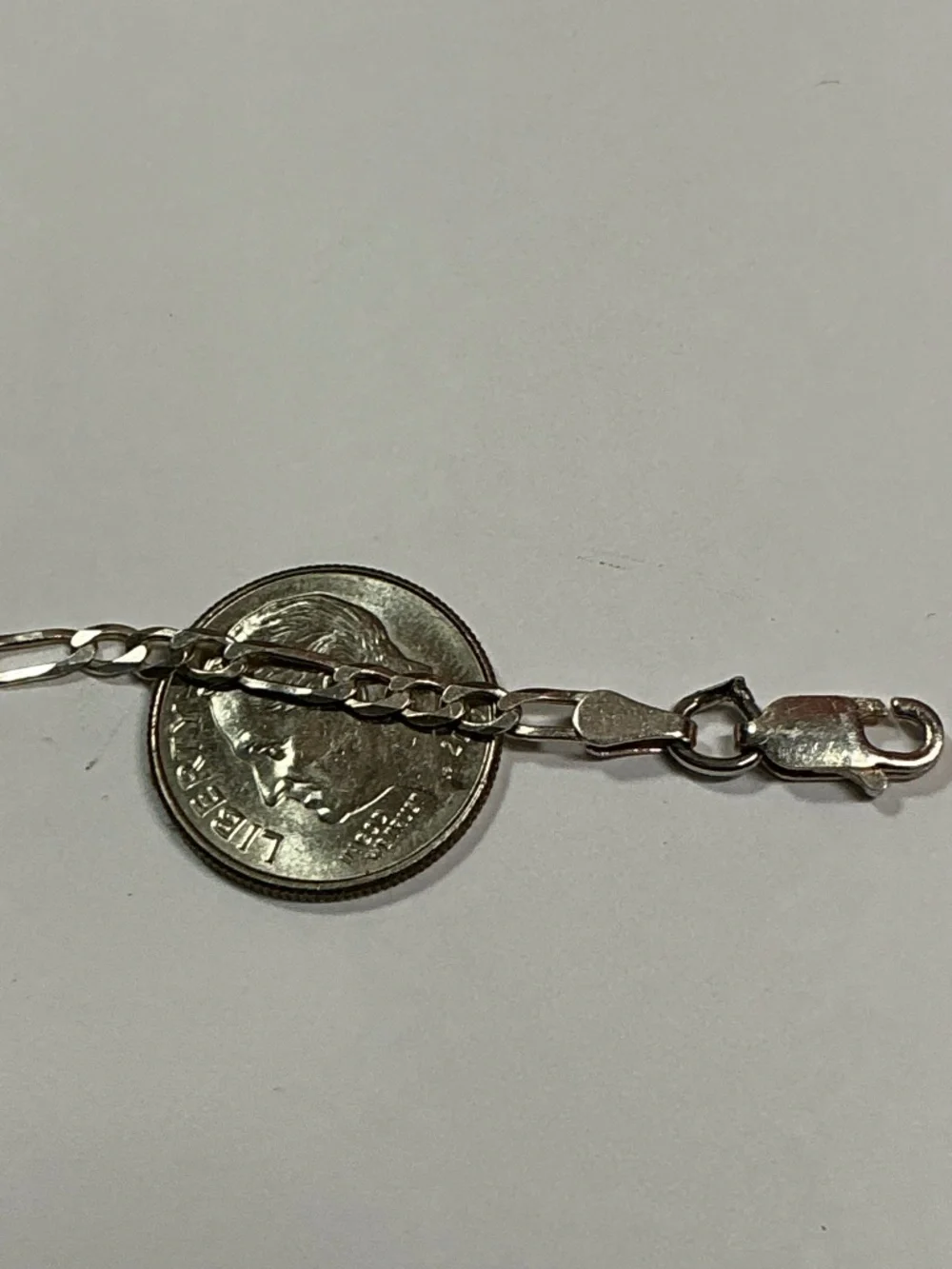 Sterling Silver Figaro Chain / Necklace.  22 inches long